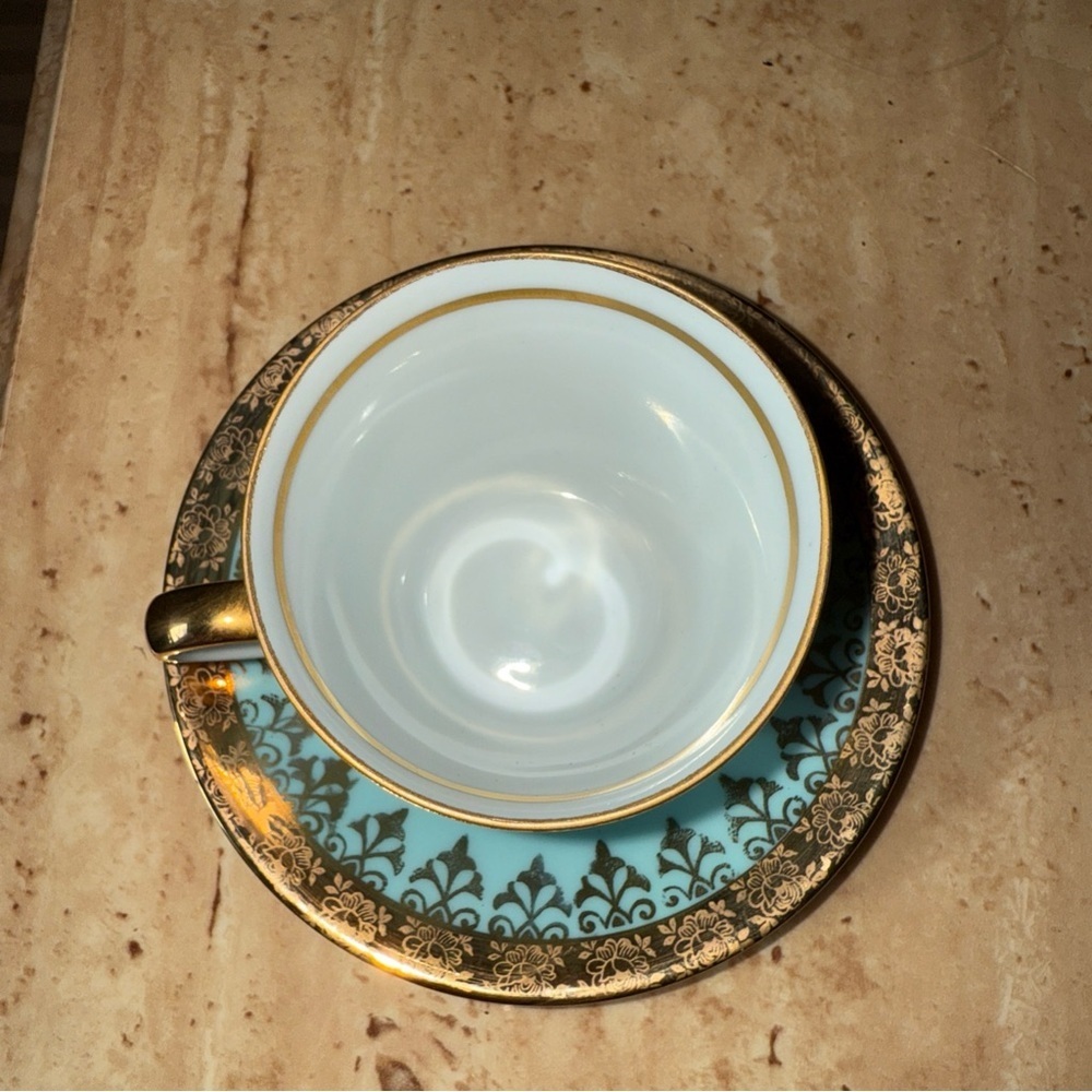 Adler Fragonard Love Story Gold Filigree Small Cup and Saucer - Picture 8 of 9